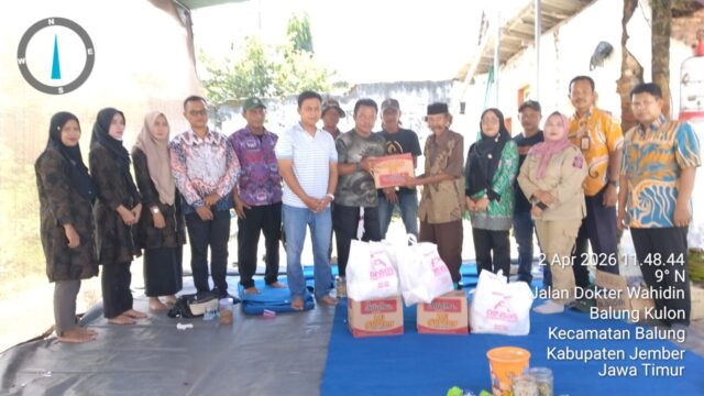 Tagana Kabupaten Jember Serahkan Bantuan kepada Keluarga Korban Kecelakaan di Balung Kulon